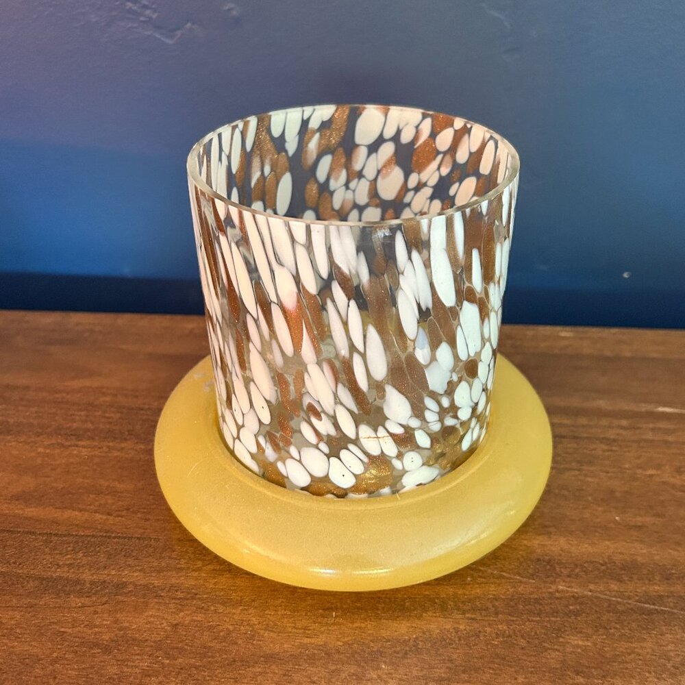 Anthropologie Glass Container & Base - NWT